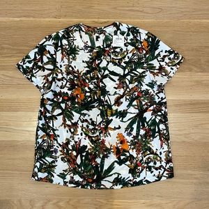 NWT Club Monaco size small tropical plant print top